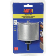 ARTU 3-1_4 In. Tungsten Carbide Grit Hole Saw with Arbor and Pilot Bit