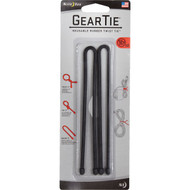 Gear Tie 12 In. Reusable Rubber Twist Tie - Black (2-Pack)