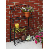 Best Garden Black Powder-Coat Steel 38 In. H. 3-Shelf Indoor_Outdoor Plant Stand