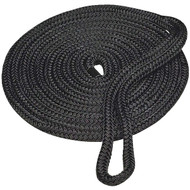 Seachoice 3_8 In. x 15 Ft. Black Double Braid Nylon Dock Line