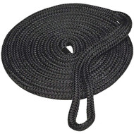 Seachoice 1_2 In. x 25 Ft. Black Double Braid Nylon Dock Line