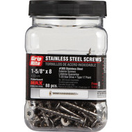 Grip-Rite PrimeGuard Max #8 x 1-5_8 In. Stainless Steel Star Deck Screw (88 Ct. Jar)