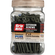 Grip-Rite PrimeGuard Plus #8 x 2 In. Premium Star Green Deck Screw (150 Ct. Jar)
