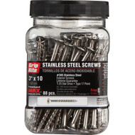Grip-Rite PrimeGuard Max #10 x 3 In. Stainless Steel Star Deck Screw (88 Ct. Jar)