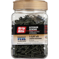 Grip-Rite PrimeGuard Plus #8 x 1-5_8 In. Premium Star Green Deck Screw (550 Ct. Jar)