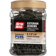 Grip-Rite PrimeGuard Plus #9 x 2-1_2 In. Premium Star Green Deck Screw (600 Ct. Jar)