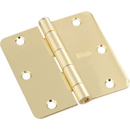National 3-1_2 In. X 1_4 In. Radius Polished Brass Door Hinge (3-Pack)