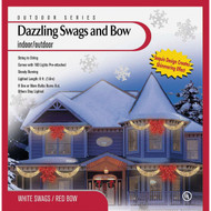 J Hofert Red_White 160-Bulb Mini Incandescent Swag Light Set with White Wire