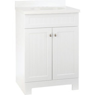 Continental Cabinets Edgewater White 25 In. W x 37-1_2 In. H x 18-1_2 In. D Vanity with White Cultured Marble Top
