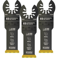 Imperial Blades ONE FIT 1-1_4 In. Titanium STORM Wood_Metal Oscillating Blade (3-Pack)
