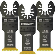 Imperial Blades ONE FIT 1-1_4 In. Titanium Coated Bi-Metal Storm Oscillating Blade (3-Pack)