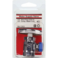 Lasco 1_2 In. FIP Inlet x 3_8 In. Compression Outlet Multi-Turn Style Angle Valve