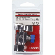 Lasco 5_8 In. Copper C Inlet x 3_8 In. C Outlet 1_4 Turn Angle Valve
