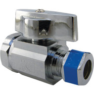 Lasco 1_2 In. IP Inlet x Compression Outlet Brass Straight Stop Valve