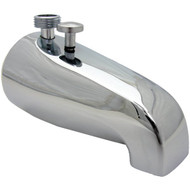 Lasco 1_2 In. or 3_4 In. Chrome Bathtub Spout with Diverter