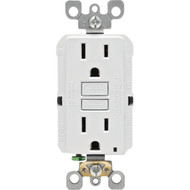 Leviton SmartlockPro Self-Test 15A White Residential Grade Rounded Corner 5-15R GFCI Outlet