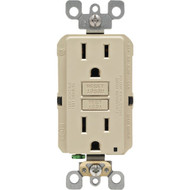 Leviton SmartlockPro Self-Test 15A Ivory Residential Grade Rounded Corner 5-15R GFCI Outlet (3-Pack)