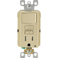 Leviton Ivory 15A Self-Test Tamper Resistant GFCI Switch & Outlet Combination With Wallplate