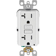 Leviton SmartlockPro Self-Test 20A White Commercial Grade Tamper Resistant 5-20R GFCI Outlet
