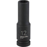 Channellock 1_2 In. Drive 12 mm 6-Point Deep Metric Impact Socket