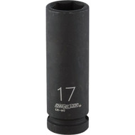Channellock 1_2 In. Drive 17 mm 6-Point Deep Metric Impact Socket