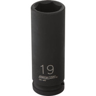 Channellock 1_2 In. Drive 19 mm 6-Point Deep Metric Impact Socket