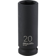 Channellock 1_2 In. Drive 20 mm 6-Point Deep Metric Impact Socket