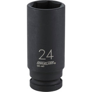 Channellock 1_2 In. Drive 24 mm 6-Point Deep Metric Impact Socket