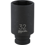 Channellock 1_2 In. Drive 32 mm 6-Point Deep Metric Impact Socket