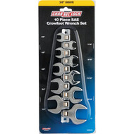 Channellock Standard 3_8 In. Drive Crowfoot Wrench Set (10-Piece)
