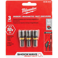 Millwaukee SHOCKWAVE 5_16 In. x 1-1_2 In. Insert Impact Nutdriver  (3-Pack)