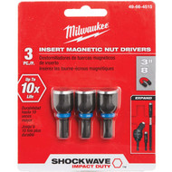 Millwaukee SHOCKWAVE 3_8 In. x 1-1_2 In. Insert Impact Nutdriver  (3-Pack)
