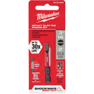 Milwaukee SHOCKWAVE 3_16 In. Slotted 2 In. Power Impact Screwdriver Bit