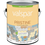 Valspar Pristine 100% Acrylic Paint & Primer Satin Exterior House Paint  Ultra White_Pastel Base  1 Gal.
