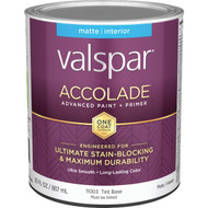 Valspar Accolade Super Premium 100% Acrylic Paint & Primer Matte Interior Wall Paint  Tint Base  1 Qt.