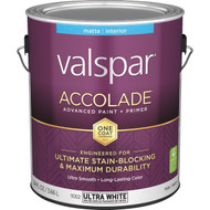 Valspar Accolade Super Premium 100% Acrylic Paint & Primer Matte Interior Wall Paint  Ultra White Base  1 Gal.