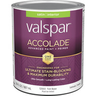 Valspar Accolade Super Premium 100% Acrylic Paint & Primer Satin Interior Wall Paint  Tint Base  1 Qt.