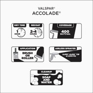 Valspar Accolade Super Premium 100% Acrylic Paint & Primer Satin Interior Wall Paint  Clear Base  1 Qt.