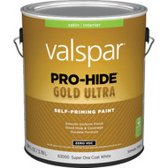 Valspar Pro-Hide Gold Ultra Zero VOC Latex Satin Interior Wall Paint  Super One-Coat White  1 Gal.