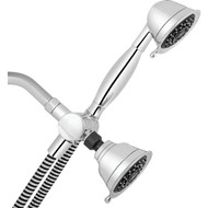Waterpik PowerSpray+ Dual Shower Head 3-Spray  1.8 GPM Combo Handheld Shower & Showerhead  Chrome