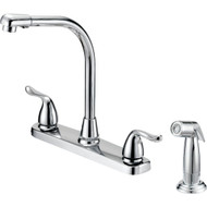 Home Impressions 2-Handle Metal Handle Kitchen Faucet with Side Spray  Chrome