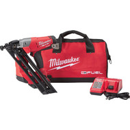 Milwaukee M18 FUEL 18 Volt Lithium-Ion Brushless 15-Gauge 2-1_2 In. Angled Cordless Finish Nailer Kit