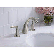 Kohler Mistos Brushed Nickel 2-Handle Lever 8 In. Widespread Bathroom Faucet with Pop-Up
