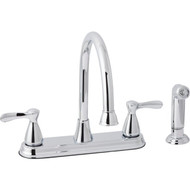 Home Impressions 2-Handle Tradtional Lever Kitchen Faucet with Side Spray  Chrome