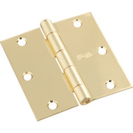 National 3-1_2 In. Square Polished Brass Door Hinge