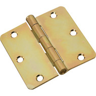 National 3-1_2 In. x 1_4 In. Radius Satin Brass Door Hinge