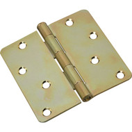 National 4 In. x 1_4 In. Radius Satin Brass Tone Door Hinge