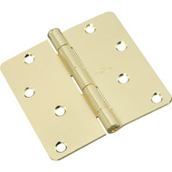 National 4 In. x 1_4 In. Radius Polished Brass Door Hinge