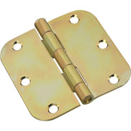 National 3-1_2 In. x 5_8 In. Radius Satin Brass Tone Door Hinge