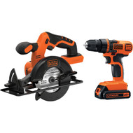 Black & Decker 2-Tool 20V MAX Lithium-Ion Circular Saw & Drill_Driver Cordless Tool Combo Kit